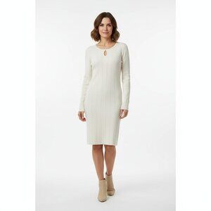 Sincerely Jules Women Cream Sweater Dress - XS - Keyhole Front Detail NWT